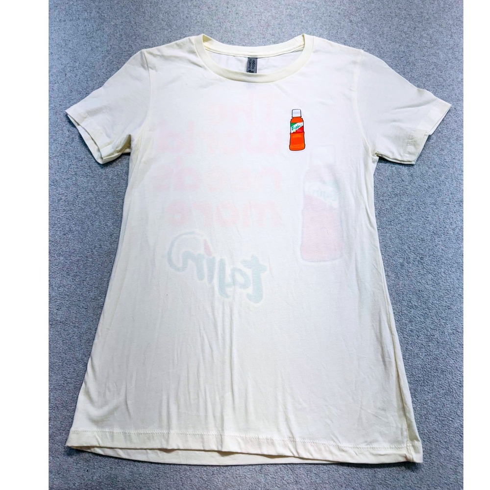 Next Level Apparel Tajin Graphic T-Shirt Womens M Cream Short Sleeve Slim Spciy